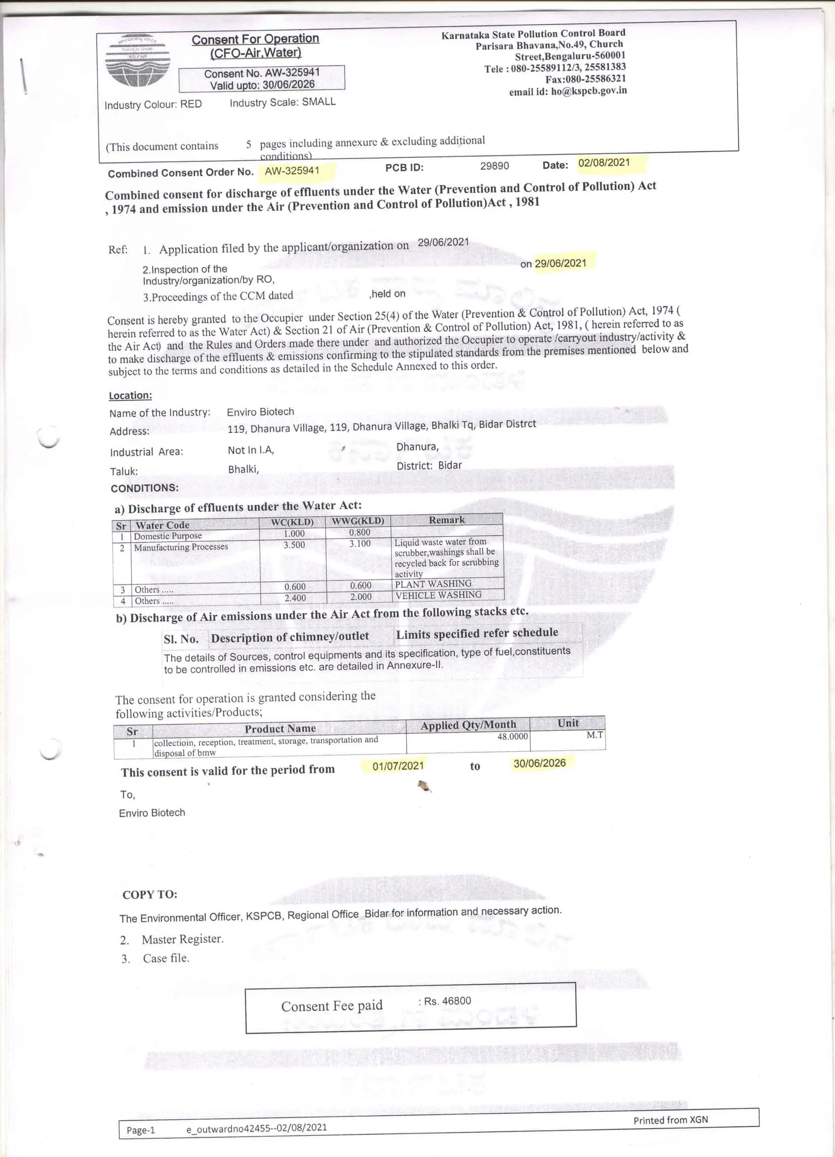 CFO – page 1 of 5